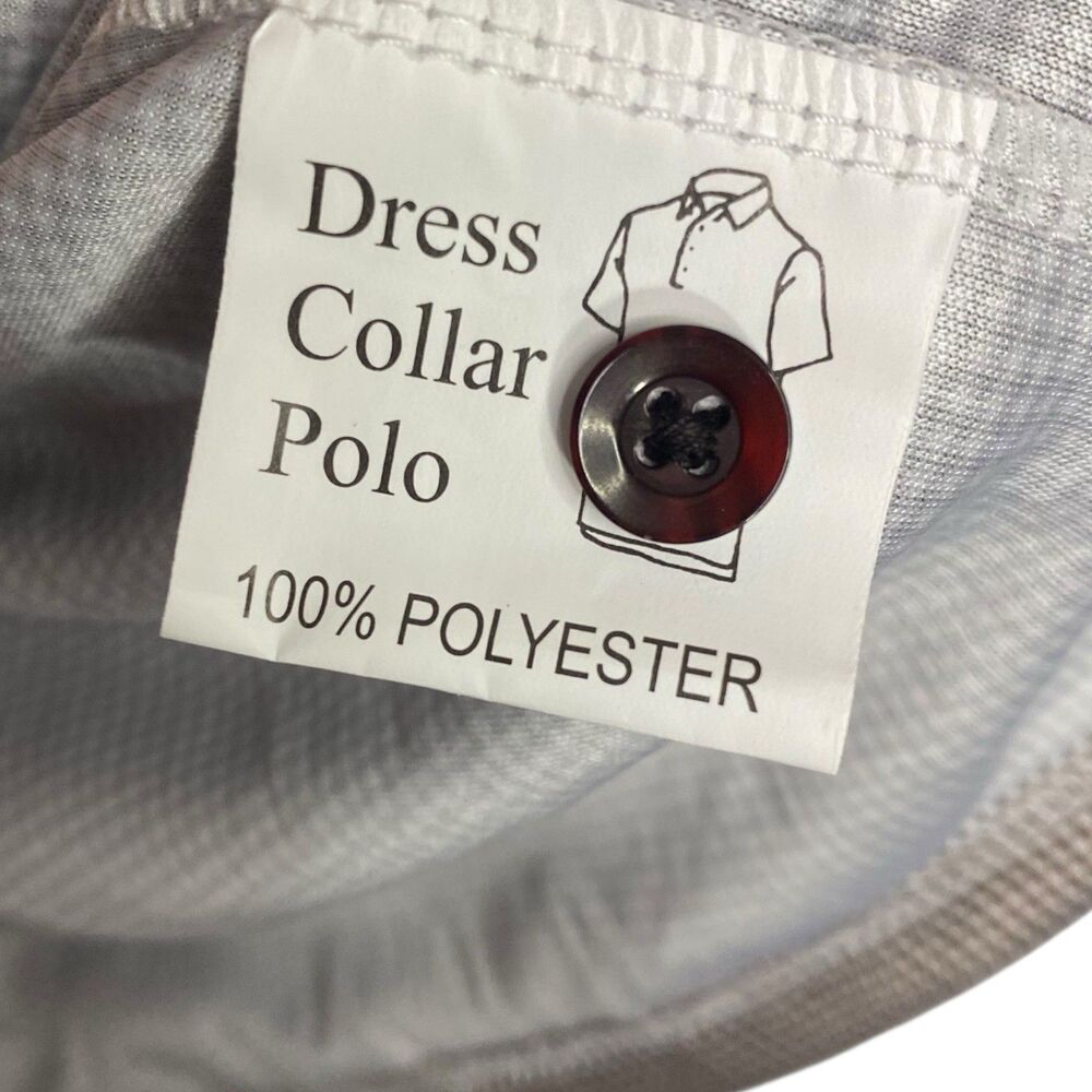 Collars & Co Polo Shirt Mens L Brown Houndstooth Dress Collar Preppy Stretch NWT - Picture 8 of 10